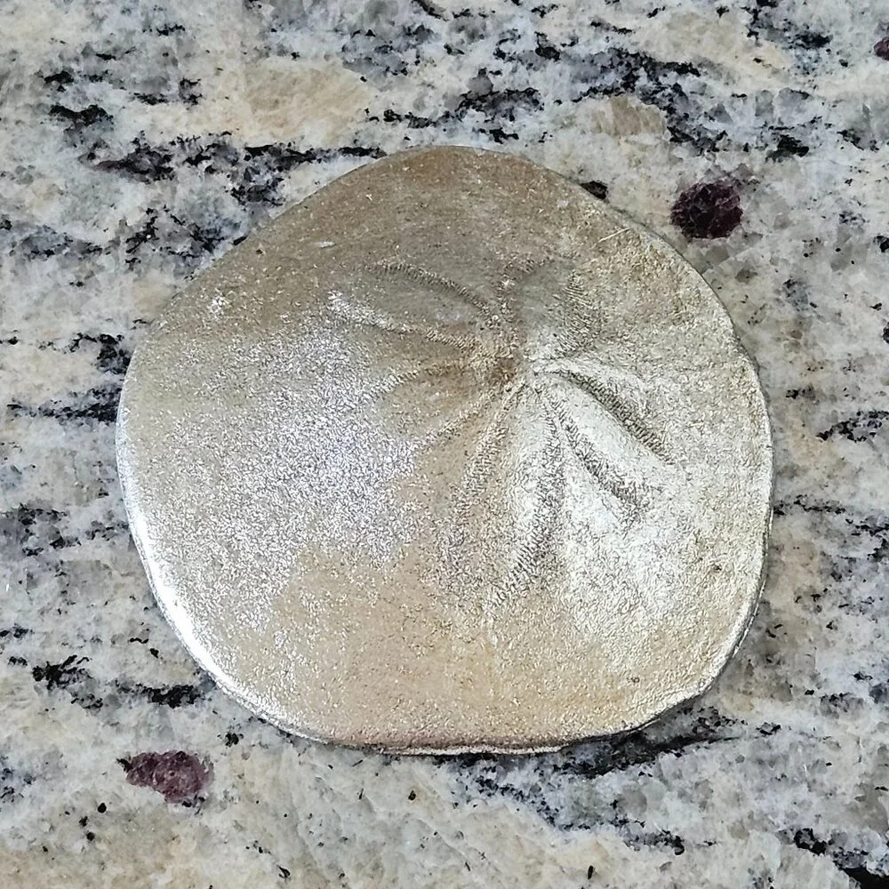 REGINA ANDREW SILVER SAND DOLLAR COASTAL BEACH VASE FILLER HOME TABLE DECOR
